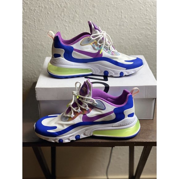 Nike Air Max 270 React‎ Easter White Berry Royal CW0630-100 Men's Size 9.5 - Picture 4 of 6